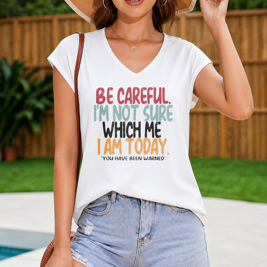 Be Careful I'm Not Sure Which Me I Am Today Women's Color Cotton Tank Top in White
