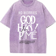 Jesus Is King Christian Collage Vintage Washed T-Shirt in Purple