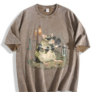 Weightlifting Mouse Vintage Washed T-Shirt in Brown