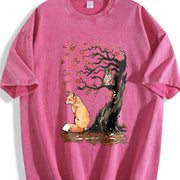 Spring/ Fox Owl Vintage Washed T-Shirt in Red