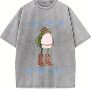Western Cowboy Saying Vintage Washed T-Shirt in Gray
