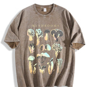 Classic Mushroom Premium Vintage Washed T-Shirt in Brown