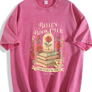 Retro Belle's Book Club Vintage Washed T-Shirt in Red