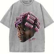 BIG WORM vintage washed oversized T-shirt in Gray