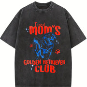 Tired Moms Golden Retriever Club Vintage Washed T-Shirt in Black