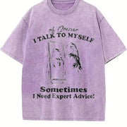 Retro Bear Self Love 90s Vintage Washed T-Shirt in Purple