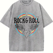 Round Rock Band Spring and -1xl-5xl Vintage Washed T-Shirt in Gray
