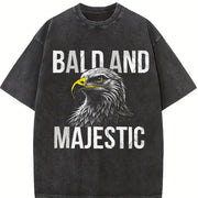 Bald and Majestic Sarcastic Eagle Novelty for Classic Vintage Washed T-Shirt in Black