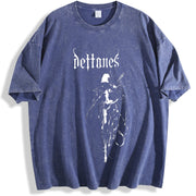 Deftones Retro Heavy Metal – Rock Band Style vintage washed oversized T-shirt in Blue