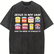 Christian Faith Retro for Church Vintage Washed T-Shirt in Black