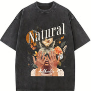 Be Natural Authentic Vintage Washed T-Shirt in Black