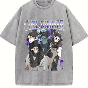Jujutsu Kaisen Choso Anime vintage washed oversized T-shirt in Gray