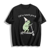 Pre K Grade Teacher Cotton T-Shirt in Black