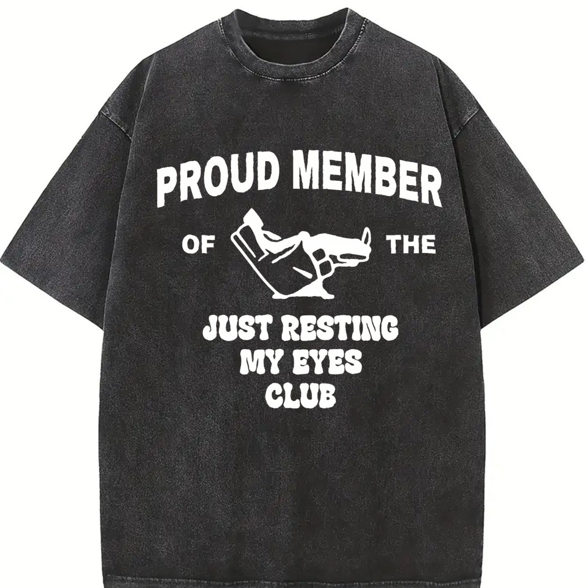 Just Resting My Eyes Club Vintage Washed T-Shirt in Black