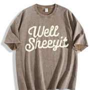 Well Sheeyit Vulgar Vintage Washed T-Shirt in Brown