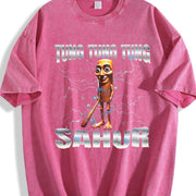 There Is Motion at Your Front Door Vintage Washed T-Shirt in Red