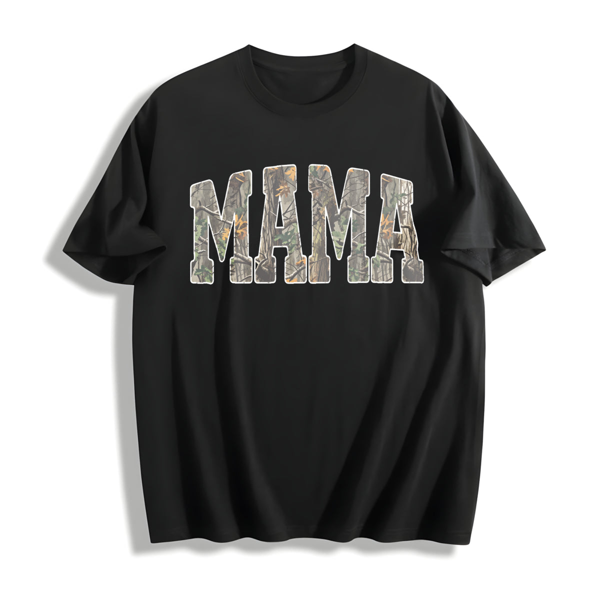 Hunting Mama Camo Western Cotton T-Shirt in Black