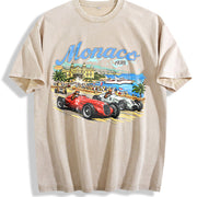 Monaco 1938 Racing Vintage Washed T-Shirt in Beige