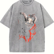 For Formal Urban Distressed Enthusiasts Vintage Washed T-Shirt in Gray