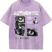 Authentic Eyes of Chaos Tank Vintage Washed T-Shirt in Purple