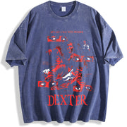 Dexter Killer Dexter Morgan For Movies Lovers vintage washed oversized T-shirt in Blue