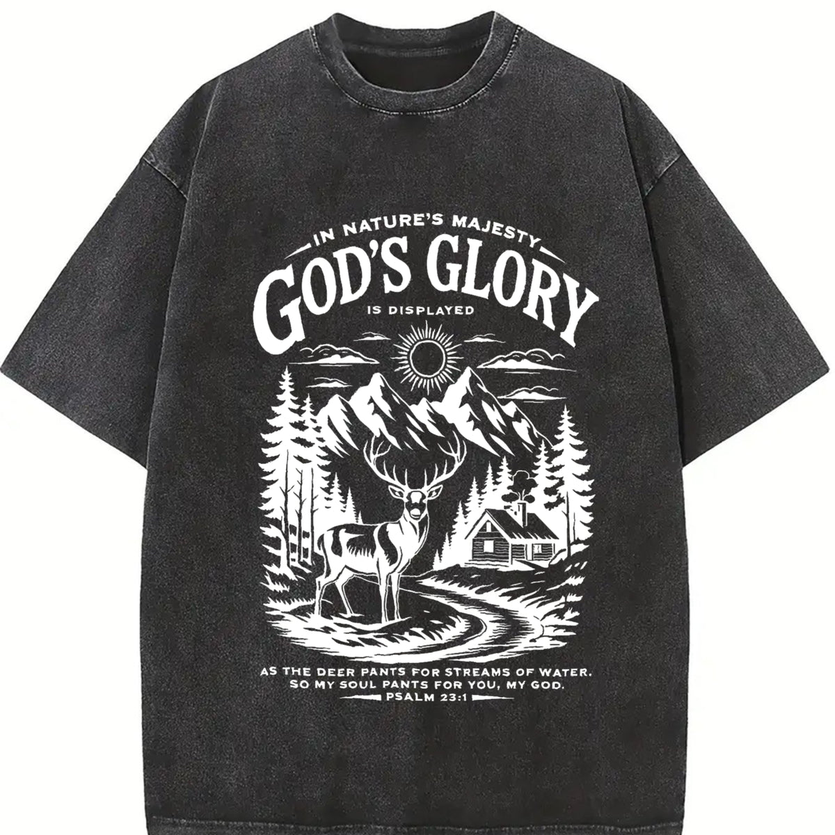 God's Glory Christian SO MY SOUL PANTS FOR YOU vintage washed oversized T-shirt in Black