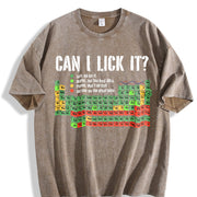 Can I Lick It Periodic Table Vintage Washed T-Shirt in Brown