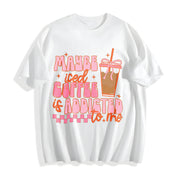 Coquette Iced Coffee Cotton T-Shirt in White