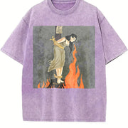 Keep Calm Dark & Beach Vintage Washed T-Shirt in Purple