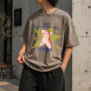 Rat Spelled Backwards Is Star Vintage Washed T-Shirt in Brown