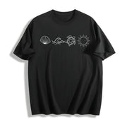 Beach Bum Cute Cotton T-Shirt in Black