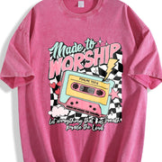 For Christian Vintage Washed T-Shirt in Red