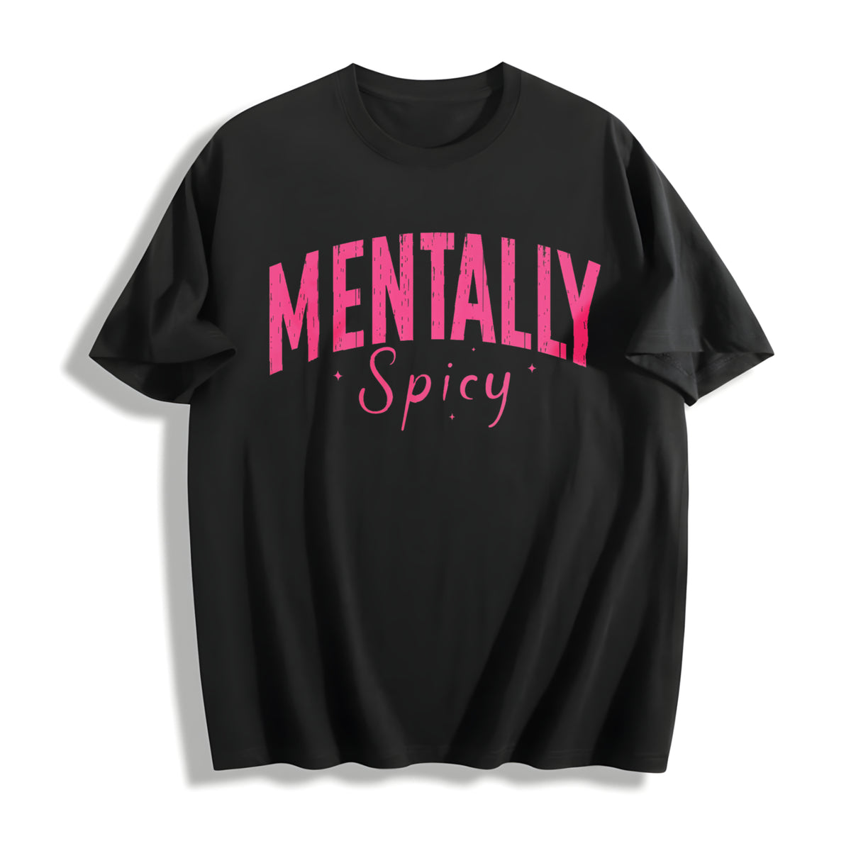 Mentally Spicy Cotton T-Shirt in Black