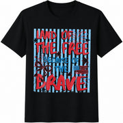 Land of the Free Because of the Brave Cotton T-Shirt in Black