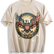 Coastal Granddaughter Urban Explorer Statement Sun-faded Vintage Washed T-Shirt in Beige