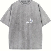 Manga Black Clover Yami Sukehiro vintage washed oversized T-shirt in Gray