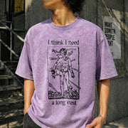 I Need a Long Rest Vintage Washed T-Shirt in Purple