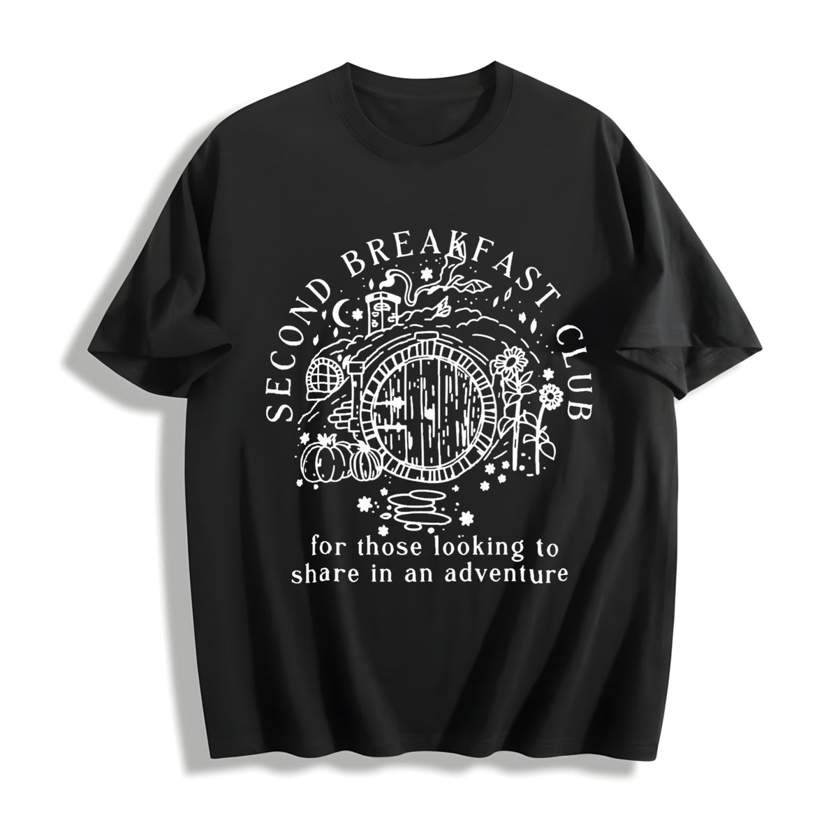 Second House One-piece Cotton T-Shirt in Black