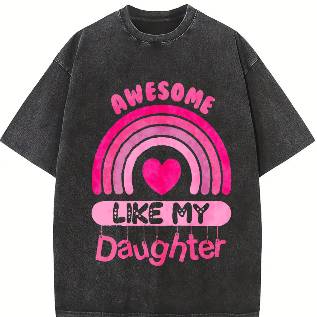 Awesome Like My Daughter Vintage Washed T-Shirt in Black