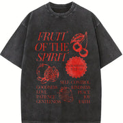 With Retro Spring Attire Vintage Washed T-Shirt in Black