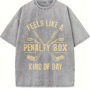 Feels Like a Penalty Box Kind of Day Vintage Washed T-Shirt in Gray