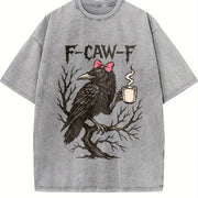Crow F-caw-f Vintage Washed T-Shirt in Gray