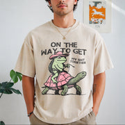 On My Way to Get My Stuff Together Vintage Washed T-Shirt in Beige