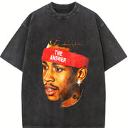 Allen Iverson Retro 90s Styled Ball Fan Basketball Legend vintage washed oversized T-shirt in Black