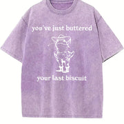 You've Just Buttered Your Last Biscuit Vintage Washed T-Shirt in Purple