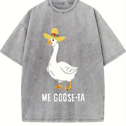 ME Goose-ta Perfect for Street Vintage Washed T-Shirt in Gray