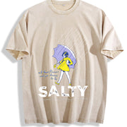 Premium Salty Sprinkle Vintage Washed T-Shirt in Beige