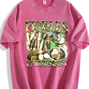 Pickle Enthusiast 90s Vintage Washed T-Shirt in Red