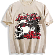 Las Vegas Rebel Car Graphic Vintage Washed T-Shirt in Beige