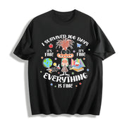 I Survived 100 Days Cotton T-Shirt in Black